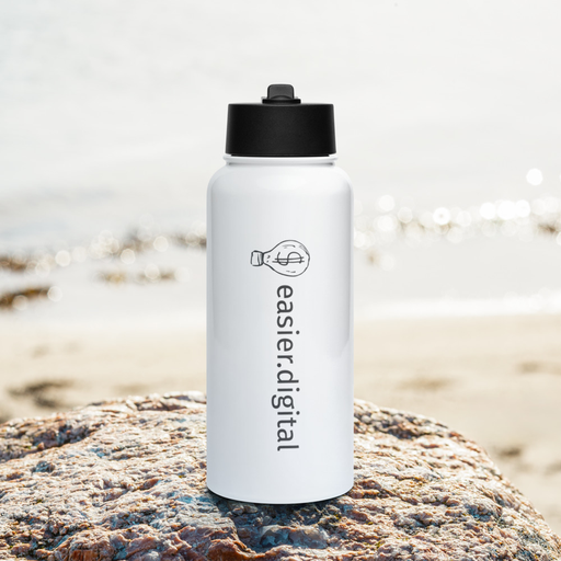 [69825F8587A9D] Stainless steel water bottle with a straw lid